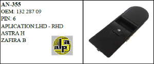 Unıversal Cam Anahtarı>opel Astra H - Zafıra B Sağ Tekli   >>13228709 - Mcar-An355