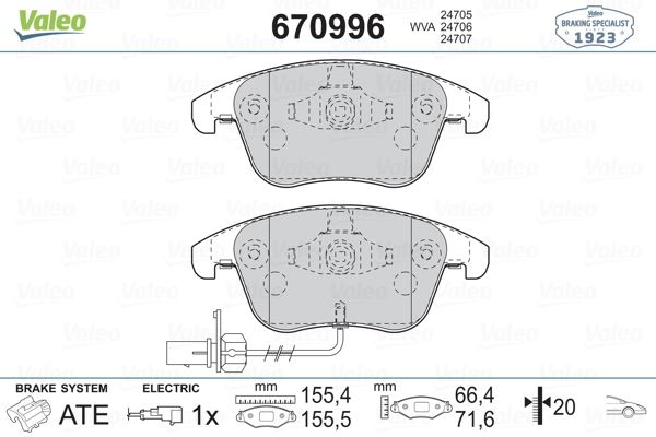 FREN BALATASI ON A4 08>15 A5 07> Q5 10>17 Q5 09>12 - VALEO 670996