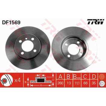 ON FREN DISK BMW E30 316 316I 318I 82>97 - TRW DF1569
