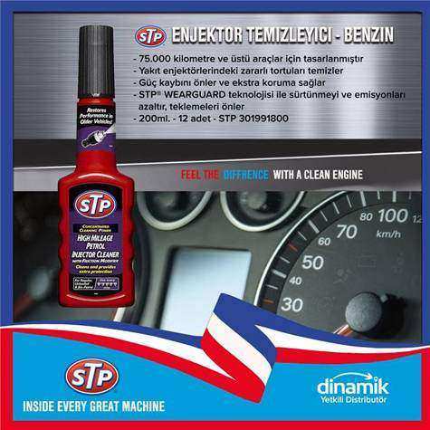 STP® HIGH MILEAGE PETROL INJECTOR CLEANER, 75.000 KM. VE ÜSTÜ ARAÇLAR IÇIN ENJEKTÖR TEMIZLEYICI 200M - STP 301991800