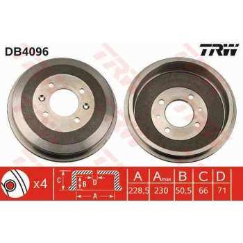 ARKA FREN KAMPANASI P306 P405 P406 XSARA C15 ZX XSARA PICASSO ABSLI PARTNER BERLINGO ABSSIZ (228*66) - TRW DB4096