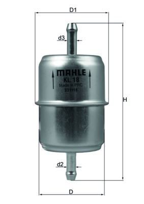 YAKIT FILTRESI (M102) 190 W201 86>90 W123 76>85 W124 85>90 W460 79>93 - MAHLE KL18OF
