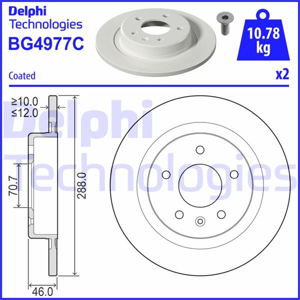 ARKA FREN DISKI 288mm 16'' INSIGNIA B - DELPHI BG4977C