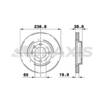 ON FREN AYNASI GOLF PASSAT JETTA I / II / III 1.6 / 1.6D / 1.6TD / 1.8 / 1.9 / 1.9TD 83>95 - BRAXIS AE0038
