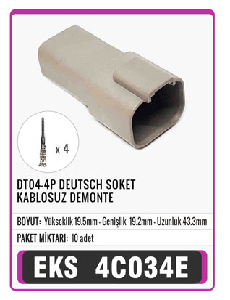 SOKET>DT04-4P DEUTSCH KABLOSUZ DEMONTE  S4030 - EKS-4C034E