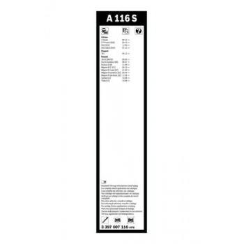 SILECEK SUPURGESI AEROTWIN 600 / 400mm A116S (FLATBLADE MUZ TIPI) CLIO III MEGANE III FLUENCE SYMBOL - BOSCH 3397007116