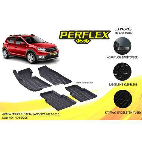 PASPAS 3D HAVUZLU X-MAT SANDERO  2007-2012 - PERFLEX PXM-DC05