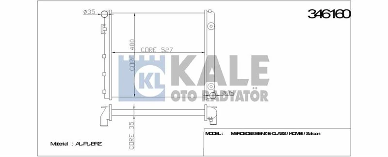 Mercedes Motor Su Radyatoru (klimalı) W124 85>93 S124 86>93 - Kale 346160