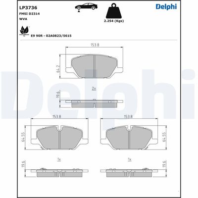 ON FREN BALATASI INSIGNIA B 1.4 / 1.5 / 1.6 / 2.0 17> - DELPHI LP3736