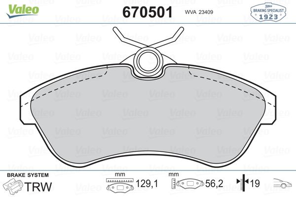 ON FREN BALATASI C2 C3 1,4 1.4 HDI 16V (90HP) 16V,1,6 16V,1.6HDI 1.6 VTR 03> - VALEO 670501