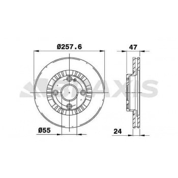 ON FREN DISK AYNASI HAVALI 323 01>03 257X4 - BRAXIS AE0498