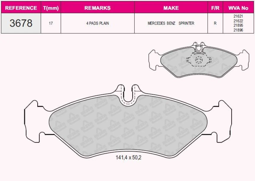 Mercedes Fren Balatası Arka Sprinter 96>06 Lt 28 35 46 96>06 - Beser 3678