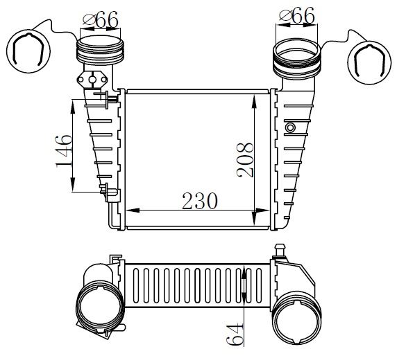 TURBO RADYATORU PASSAT 1,8T (230x203x62) 00>05 - ORIS IVW005062