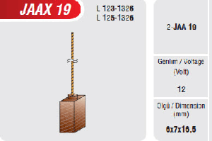 ALTERNATÖR KÖMÜRÜ-JT 6x7x16,5/14,5 (FN305)…..12V - MEGA-JAAX19