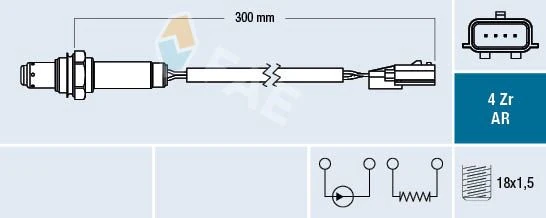 Renault Oksıjen Sensoru Nissan Navara 2.3 2015-> Renault Master 2.3 2015-> - Fae 75661