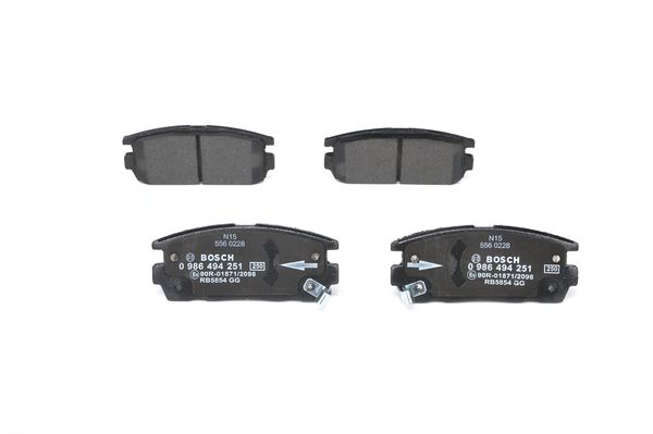 ARKA FREN BALATASI CAPTIVA ANTARA 2,0 CDTI / 2,2 CDTI / 2,4 / 3,0 / 3,2 V6 01 / 11 - BOSCH 0986494251