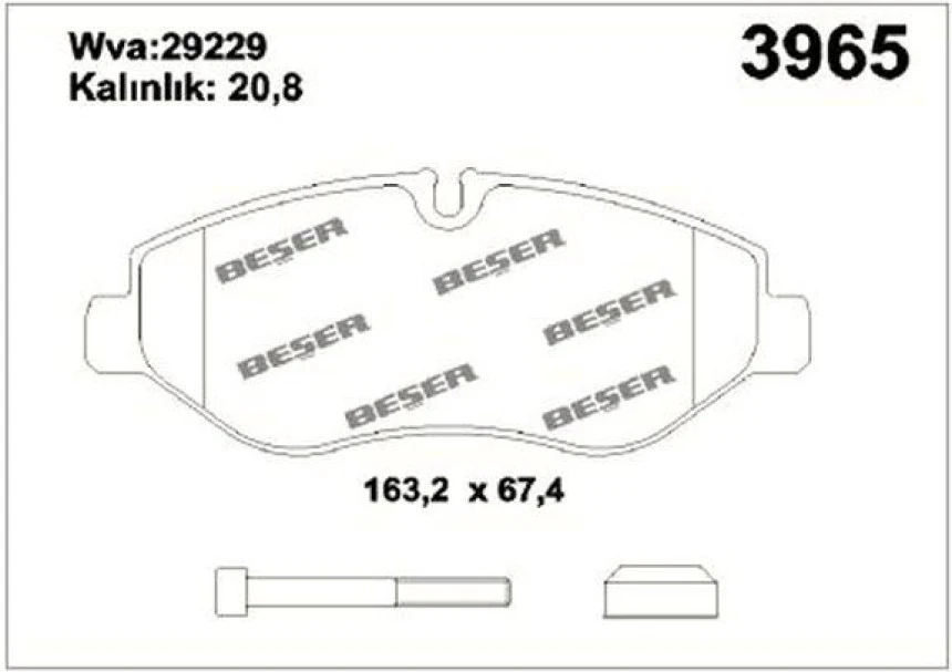 İveco Ticarı On Fren Disk Balata Daıly III C / L / S Tum Modeller 05 / 06> - Beser 3965