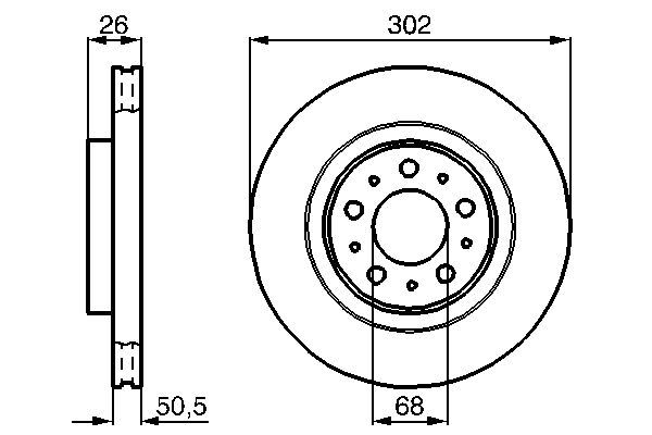 ON FREN DISK AYNASI HAVALI VOLVO  S70 96> V70 C70 98> 850 91> - BOSCH 0986478454