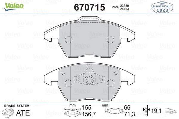 ON FREN BALATASI P307 01 07 2,0HDI 2,0I P207 06>1,6THP C4 04> 2,0HDI 2,0I - VALEO 670715
