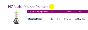 Unıversal Ampul-(x2) 12v H7 55w Takım Color Vision  (sarı) - Philips-12972cvpys2