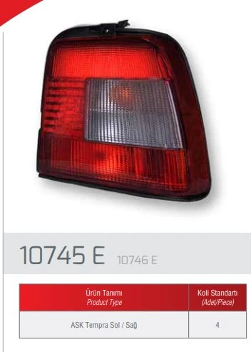 Tofas Stop Lambası Sag Tempra - Farba 10746d