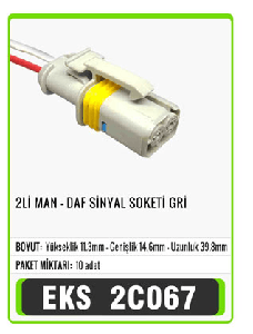SOKET>2 PİN OTO ELEKTRİK TESİSAT SOKETİ   S2090 - EKS-2C067