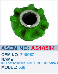 JOHN DEERE 630 HELEZON KAVRAMA GÖBEĞI DAIRE TIPI KAMALI - Z10067 - AS10584