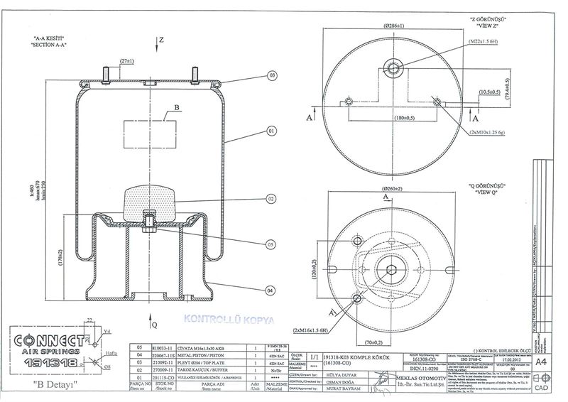KOMPLE METAL PISTONLU KORUK RENAULT TRUCK DAF - CONNECT 191318-K03