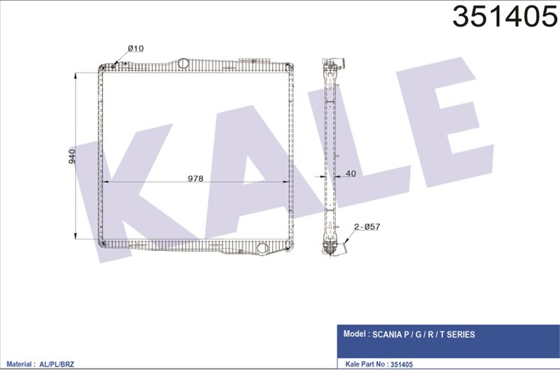 MOTOR SU RADYATORU CERCEVELI SCANIA G R SERISI DC13 - KALE 351405