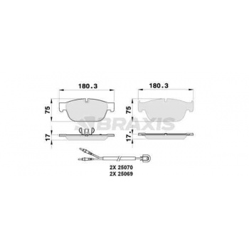 ON FREN BALATASI C5 C6 P407 2.2HDI 16V / 3.0HDI 24V 94 / 09> P308 RCZ P508 EP6CDTX1.6 07 / 10> P407 - BRAXIS AB0269