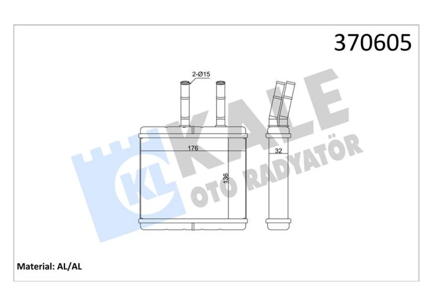 Suzukı Kalorıfer Radyatoru Suzukı Swift II 1.3i 1.6i 90<94 ; Baleno 95<02 ; Cultus II 89<96 [brazıng Al/al] - Kale 370605