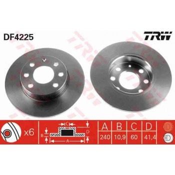 ON FREN DISKI (HAVA SOGUTMASIZ) CORSA C Z10XE Z12XE - TRW DF4225