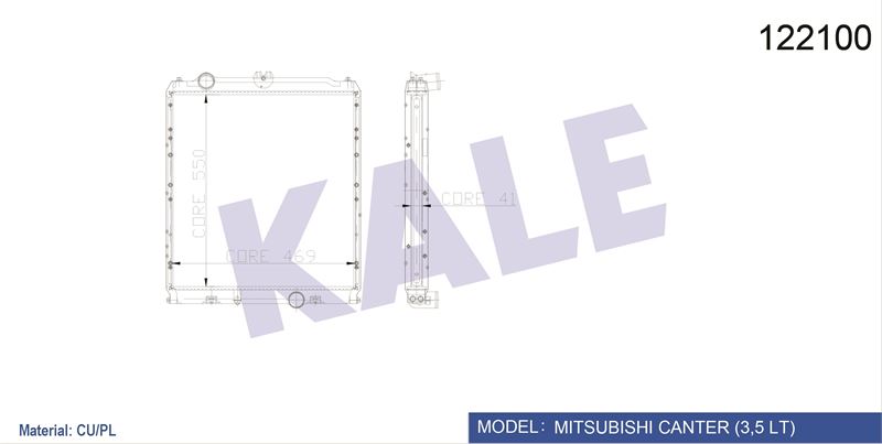MOTOR SU RADYATORU 2 SIRA BAKIR MITSUBISHI CANTER (3,5 TON) FE304 FE511 FE515 FE519 (122100) - KALE 0601012PA