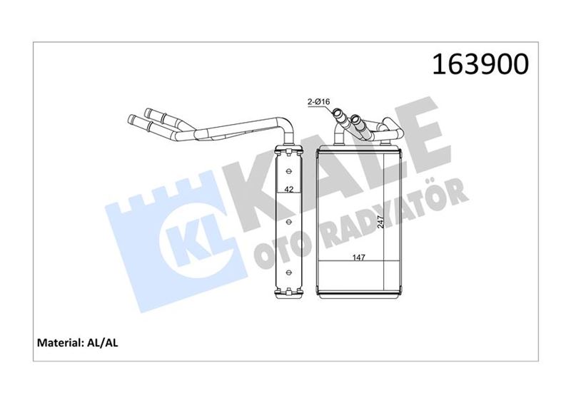KALORIFER RADYATORU TRANSIT V347 06 /> KLIMALI - KALE 0288922AB