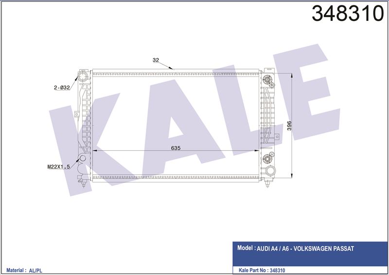 MOTOR RADYATORU PASSAT A4 A6 2,4 / 2,6 / 2,8 95 01 SUPERB 2,8 V6 / 2,5TDI - KALE 348310