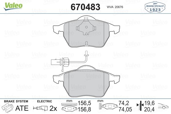 ON FREN BALATASI (TK) PASSAT A6 / 1,8T / 2,4 / 2,8 / 1,9TDI - VALEO 670483