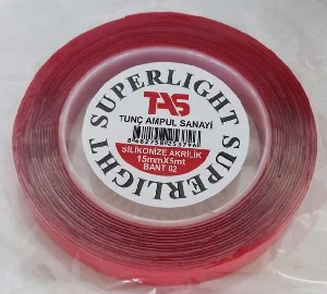 Unıversal Çift Taraflı Bant-Şeffaf 10mm X 5m   Silikonlu - Sprlight-Bant01