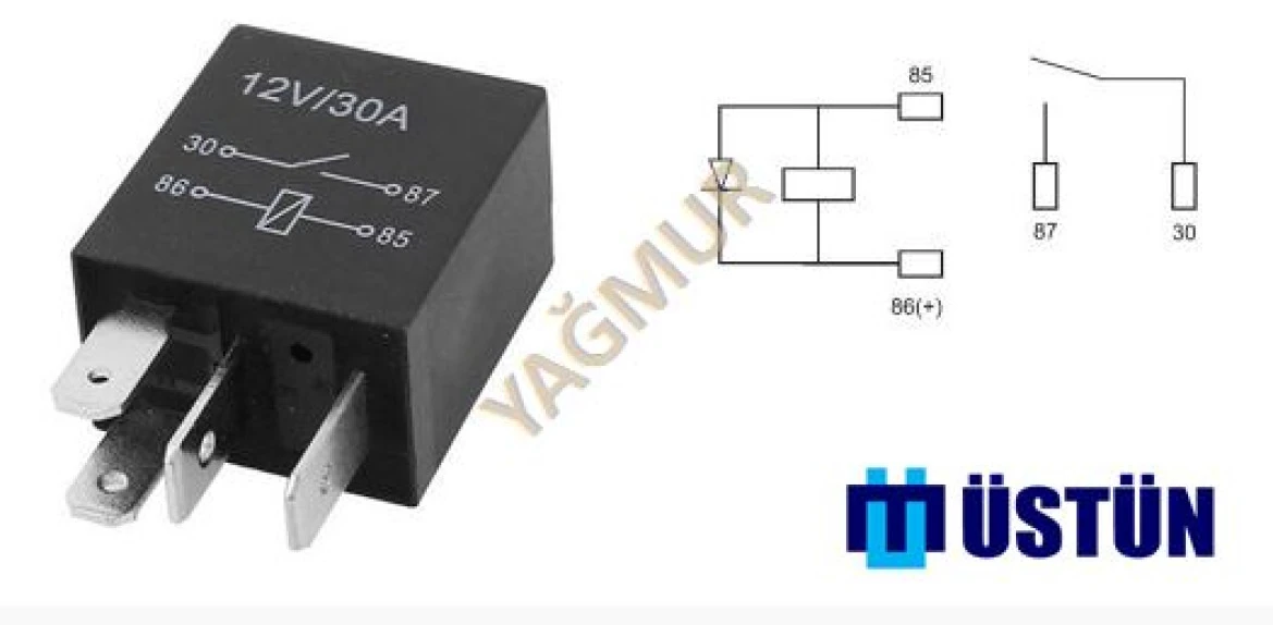 Unıversal Mikro Role 12v 4p  40 Amper - Ustun Rl340