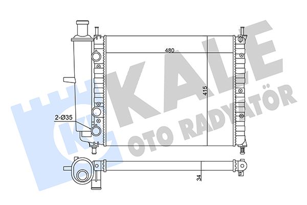 MOTOR SU RADYATORU FIAT BRAVO BRAVA MAREA 1.6 16V 95<04 AC (MT) (MEKANIK) (480X415X34) - KALE 359140