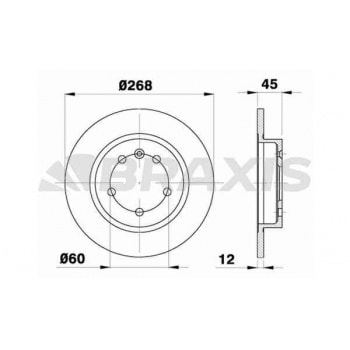ARKA FREN DISK AYNASI ASTRA CRUZE J 1.3 CDTI / 1.4 / 1.4 TURBO / 1.6 / 1.6 SIDI / 1.7 CDTI / 2.0 CDT - BRAXIS AE0292