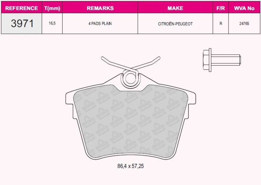 Psa Arka Fren Balatası P308 Sw P307 1,4 16v / 1,6 16v / 2,0 / 1,6hdi / 2,0hdi 09 / 07> Partner Tepee C4 - Grap 93971