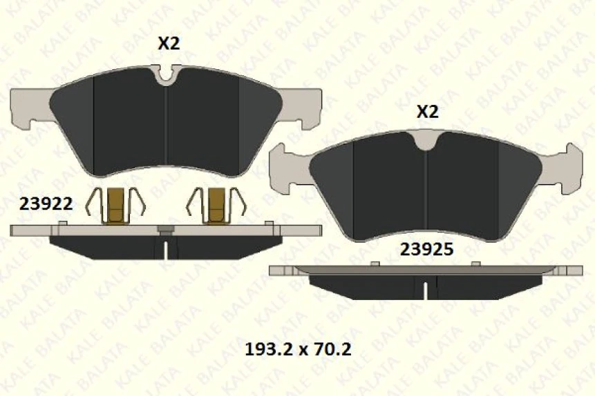 Mercedes Fren Balatası On W211 03>08 S211 03>09 W164 05>11 W251 05>12 - Kale B 23922 210 05 Msh