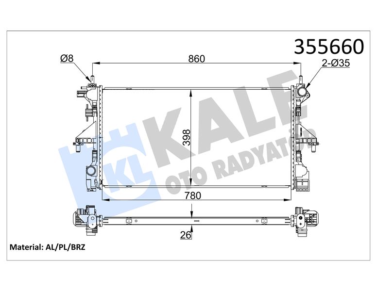 MOTOR RADYATORU BOXER JUMPER DUCATO II IV 15>> - KALE 355660