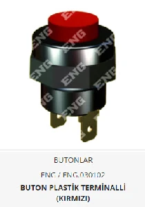 Unıversal Plastik Buton Terminalli (kirmizi) - Eng-030102
