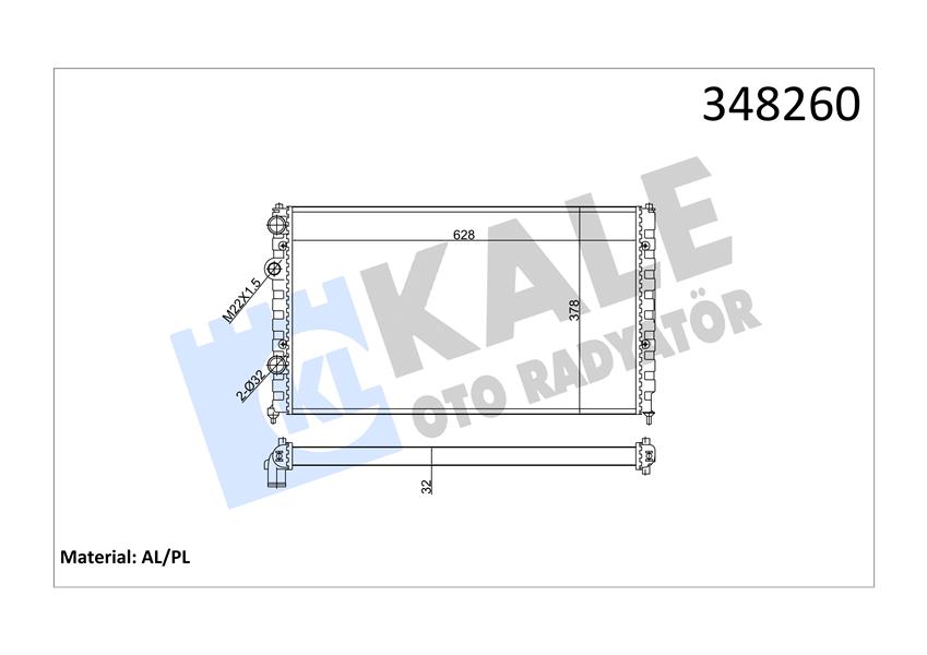 MOTOR RADYATOR CORDOBA IBIZA INCA GOLF III CADDY POLO CLASSIC 1,6 / 1,9SDI / 1,7SDI (MEKANIK SISTEM) - KALE 348260