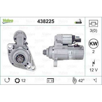 MARS MOTORU 12V 12DIS 2,0KW 1,6TDI CADDY IV 16> PASSAT 09>11 TRANSPORTER T7 16> A1 10>ALTEA 09> IV B - VALEO 438225