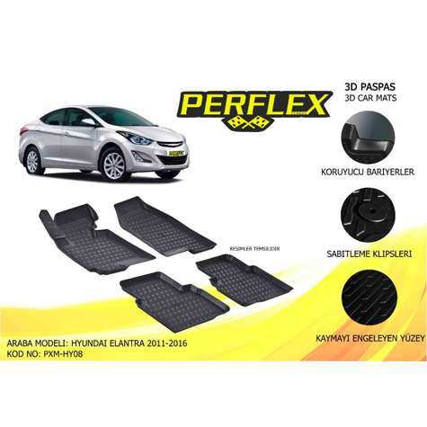 PASPAS 3D HAVUZLU X-MAT HYUNDAI ELANTRA  2011-2016 - PERFLEX PXM-HY08