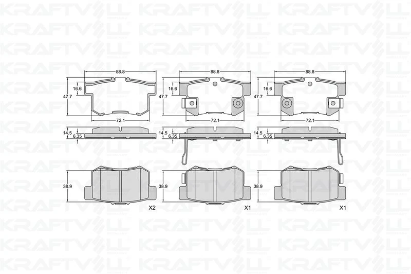 Honda Arka Fren Balatası Honda CIVIC 01>13 Fd6 Fb7 / Cr-V 03>07 / Accord 98>08 / Frv 04> - Kraftvoll 07010322