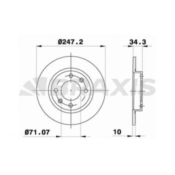 ARKA FREN DISK AYNASI P405 1.6 1.9 1.8T (89 92) P405 II 1.8 2.0 2.0 16V (92 95) / (247x10x9) - BRAXIS AE0697