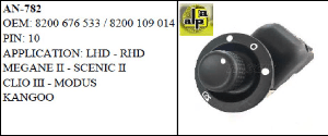 AYNA KUMANDA ANAHTARI>RENAULT MEGANE II - SCENIC II .   >>8200676533 - MCAR-AN782